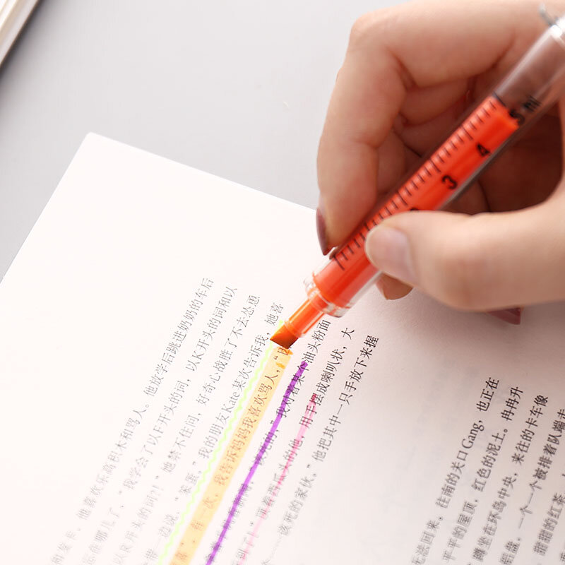 60pcs schöne kawaii fluor zierende Simulations spritze Aquarell Stift Text marker Markierung stift Briefpapier Schul material