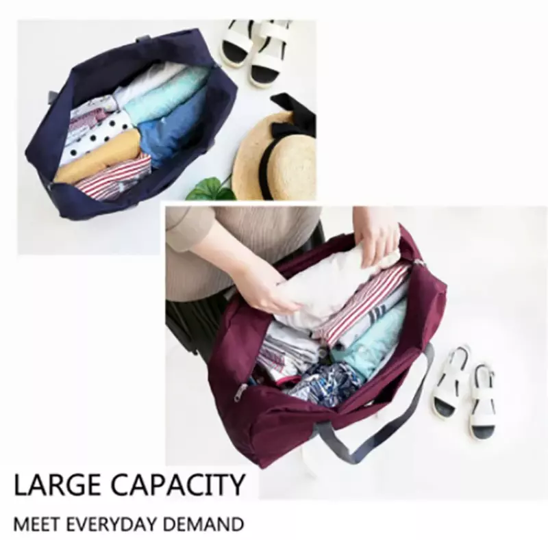 Dobráveis Nylon sacos de viagem para as mulheres, bolsas unissex, bagagem de grande capacidade, bolsas impermeáveis, 2023, Novo