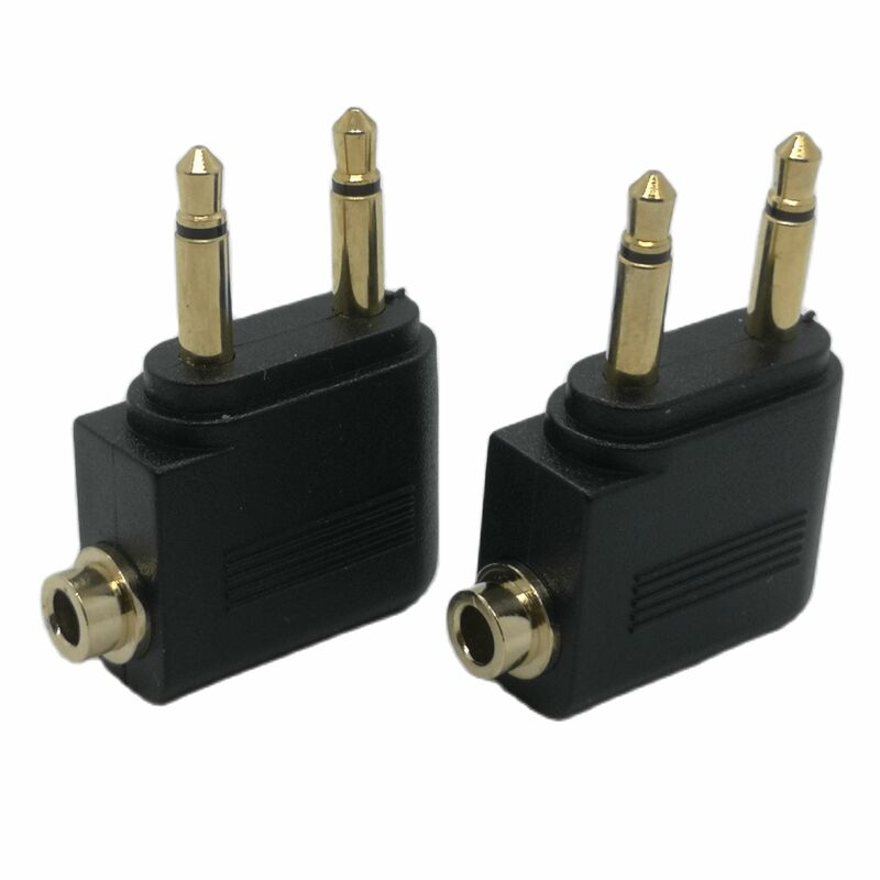 1Pcs Gold-plated 3.5mm Male Plug to 2x3.5mm Female Jack Airplane Airline Headphone Mono Audio Converter Travel Splitter Adapter