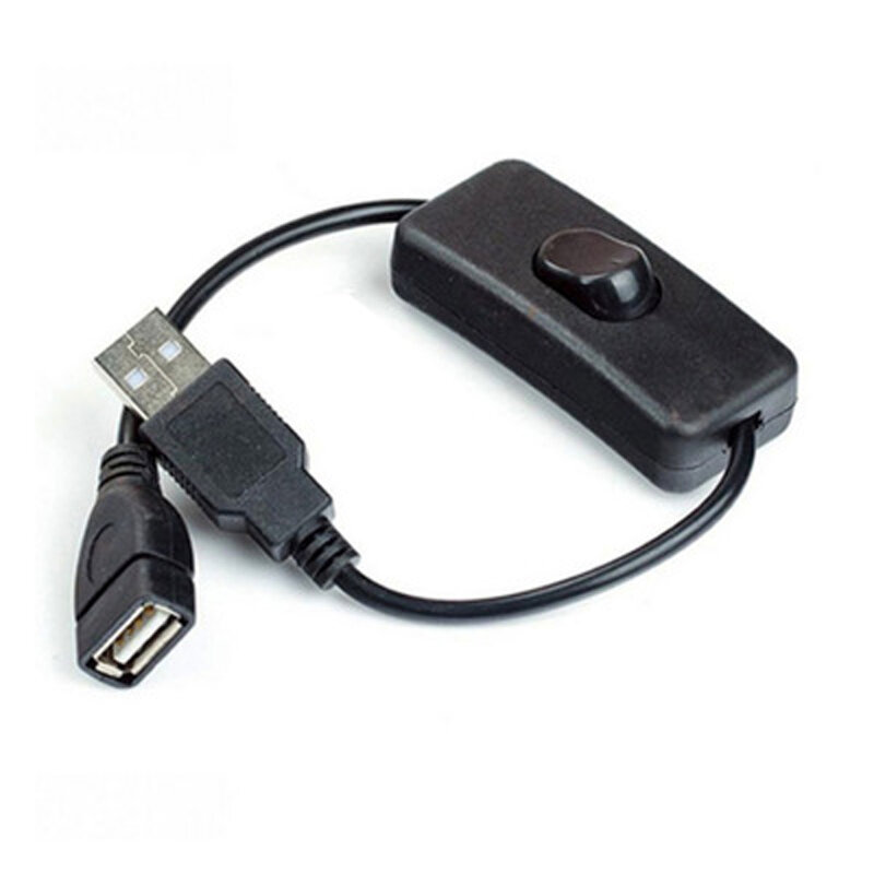 Câble USB avec interrupteur marche/arrêt, câble d'extension pour lampe USB, ventilateur USB, ligne d'alimentation, adaptateur en T durable pour salle de bain, 30cm