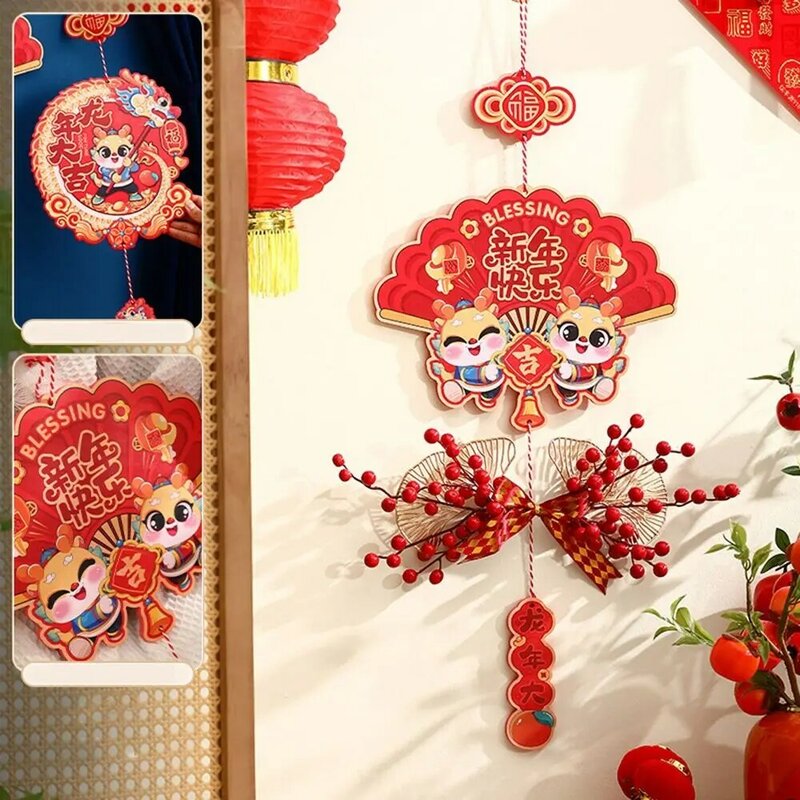 Colgante de personaje tradicional Fu, colgante de pared con borlas, decoración para Festival de Primavera, bendición FU, ambiente para el hogar