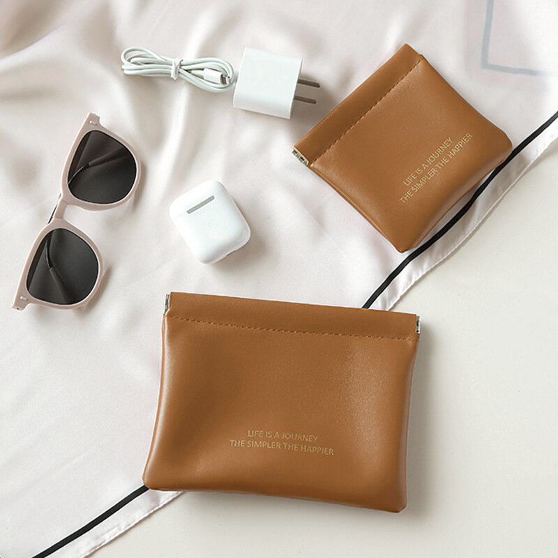 2023 Lipstick Data Line Bluetooth Headset Storage Bag Charger Key Self-closing Shrapnel Bag Portable Cosmetic Cases