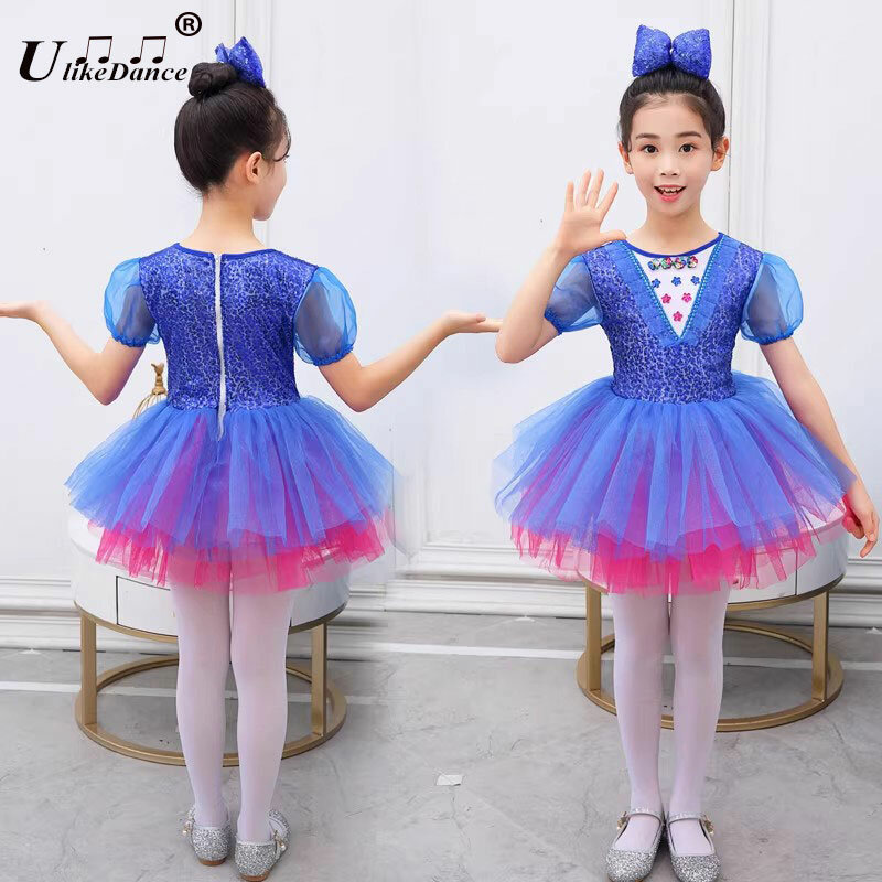 Girls Ballet Dress For Children Girl Dance Dress Kids Sequins Jazz Costumes For Girls Tutu Dance Girl Stage Dancewear