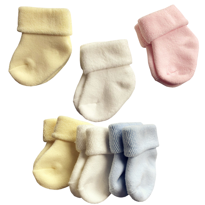 Meias quentes de algodão para bebês e crianças, meias para meninos e meninas, 0-1 ano de idade, outono, inverno, novo, 2 pares por lote