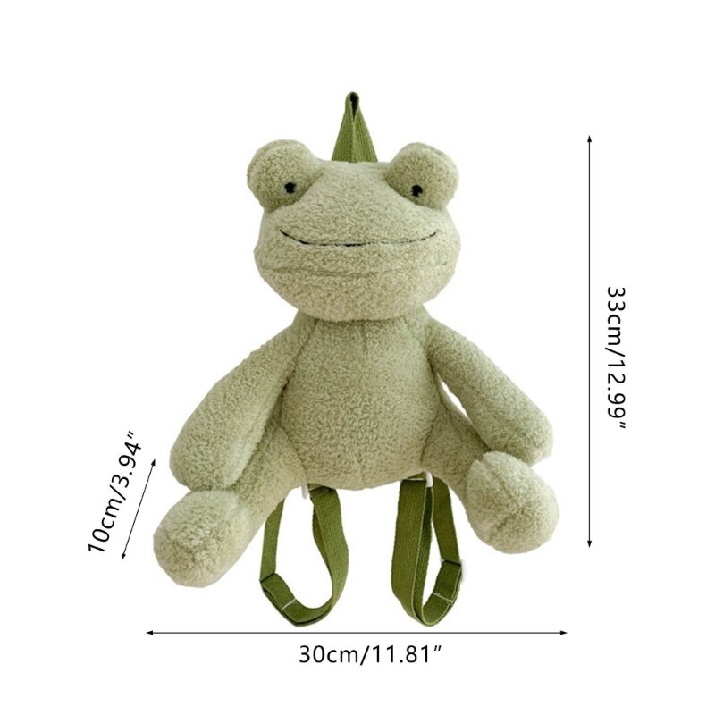 lô ếch nhỏ Túi sang trọng dễ thương Túi đi học hình con ếch nhỏ Dây đeo có thể điều chỉnh