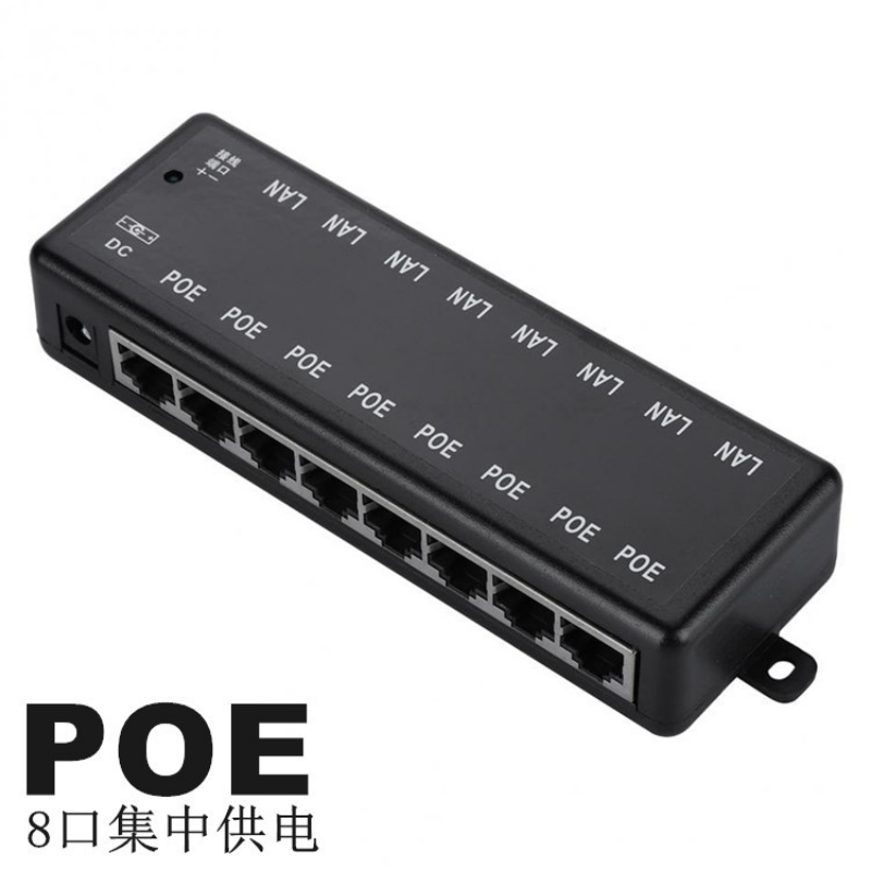 POE Injector 4Port 8Port POE Splitter untuk Jaringan CCTV POE Kamera Power Over Ethernet IEEE802.3af 12V-48V AP Nirkabel