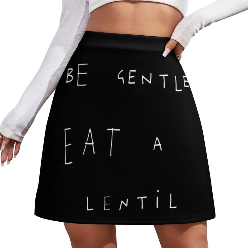 Jupe courte pour femme, mini jupe, Be gentle eat a lentilles