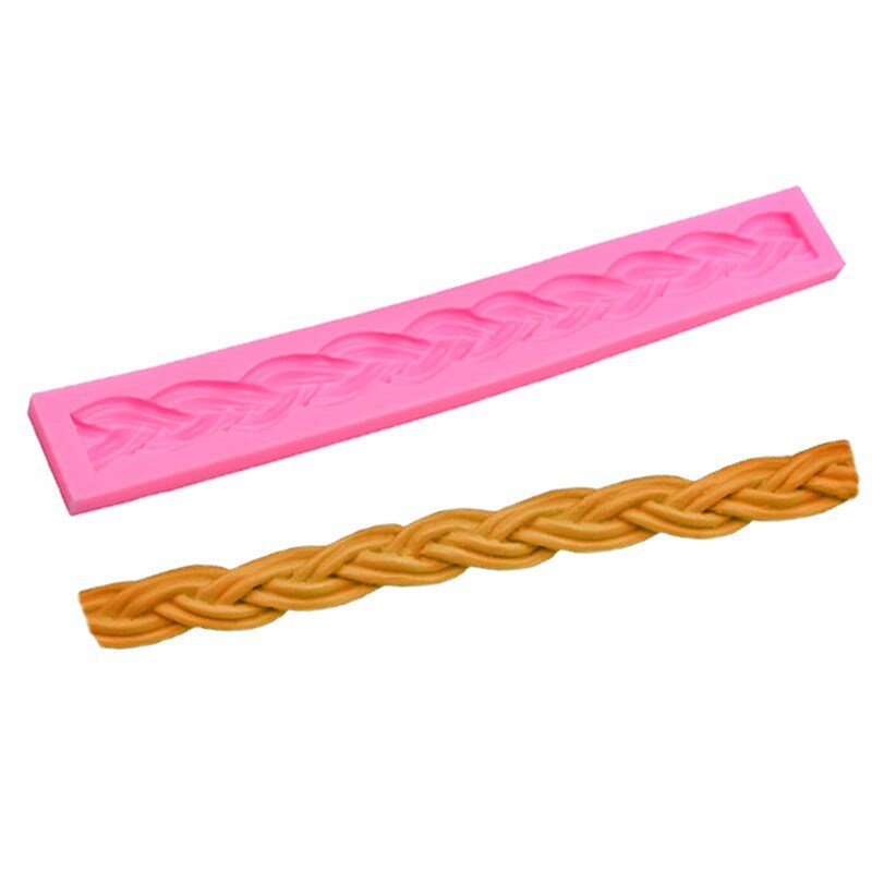 Long Woven Rope Liquid Silicone Mold Fondant Cake Rim Chocolate Dessert Pastry Cookies Decorate Kitchen Baking Accessories Tools