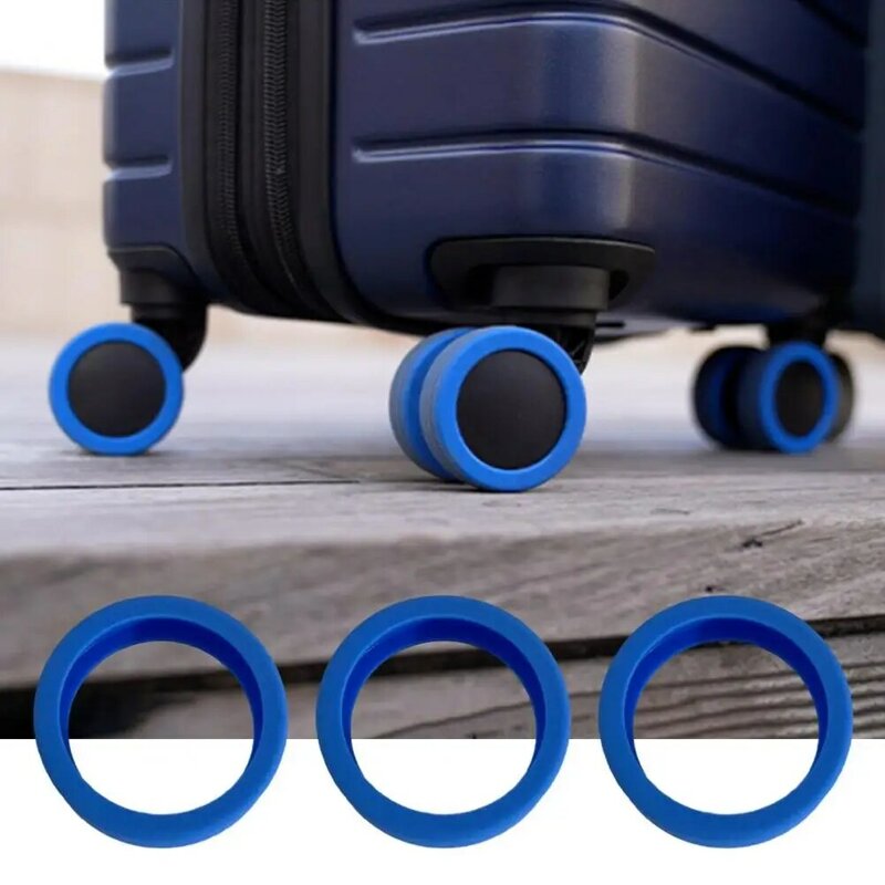 Sarung koper Roda bagasi, penutup roda koper koper mengurangi kebisingan, penutup kastor bagasi 8 buah/set