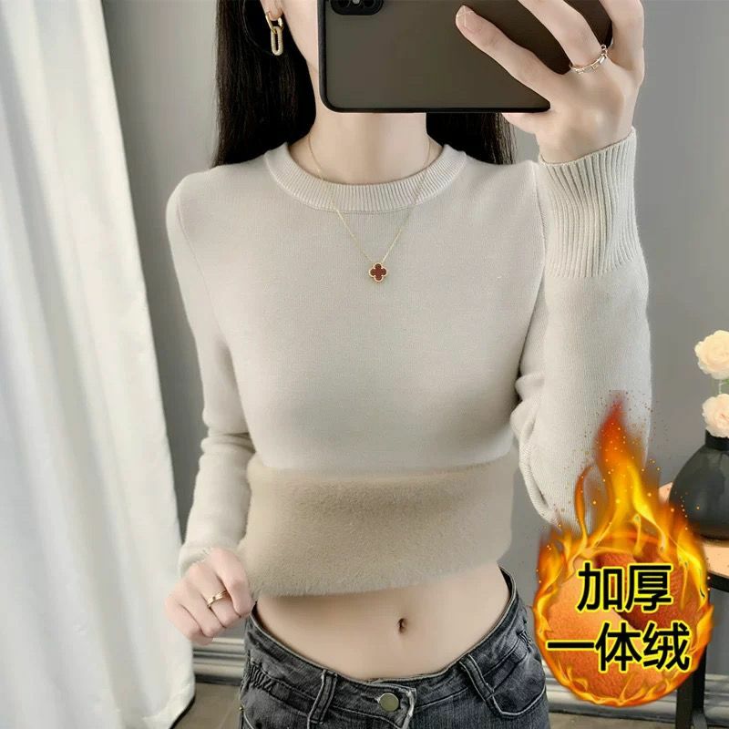 High Quality Pure Colors Spring Autumn Winter Women Fashion Pullovers Knitted  Sweater Cashmere Wool Sweater Lady Big Size A73