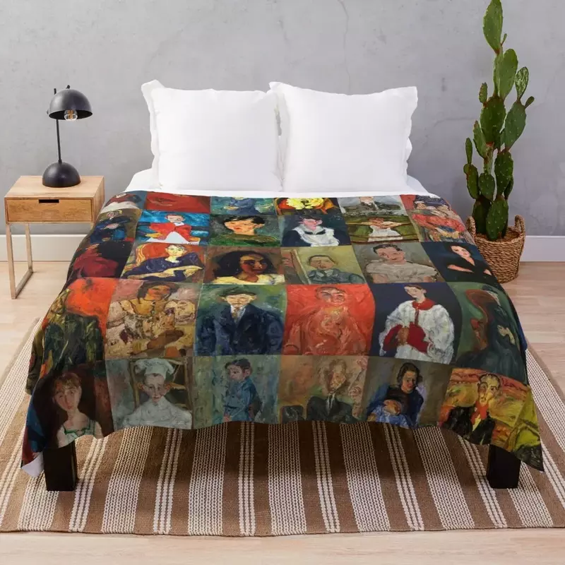 Chaim Soutine Faces coperta da tiro morbida grande letto di design di lusso simpatiche coperte a quadri