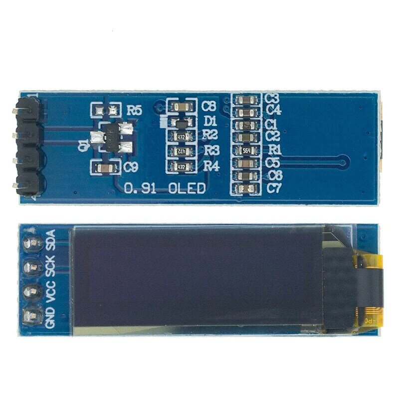 1 Buah Modul OLED 0.91 Inci 0.91 "Putih/Biru OLED 128X32 Modul Display LED LCD OLED 0.91" IIC Komunikation