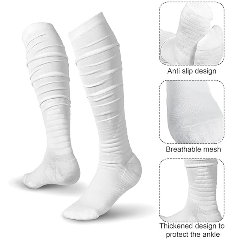 1 Paar Scrunch Fußball Socken rutsch feste Männer Fußball Socken extra lange Socken Fußball Socken über dem Knie sportlich