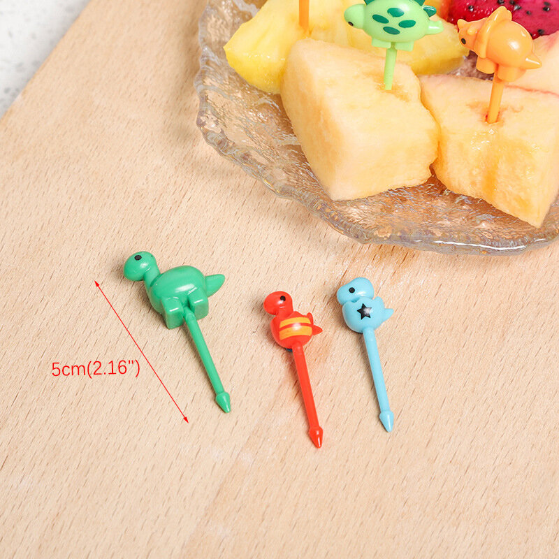 1 Pcs Cartoon Fruit Fork Toothpick Cute Animal Food Fork Mini Lunch Box Decoration Children's Supplementary Food Kitchen Tools