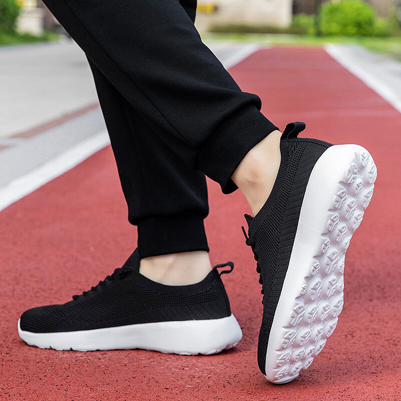 Duozoulu รองเท้ากีฬาลำลองสำหรับผู้ชายและผู้หญิง, รองเท้าตาข่ายน้ำหนักเบาพื้นนุ่มใส่เดินรองเท้าใส่เดินเข็มขัดข้อต่ำ2024