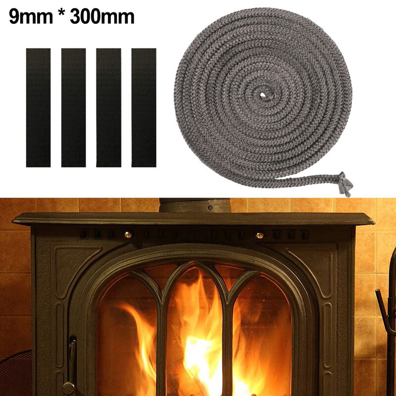 1pcs 3 Meters Fire Seal Stove Rope Fiberglass Ropes With Adhesive Tape Pellet Stoves Replacement Wood Burning Stove
