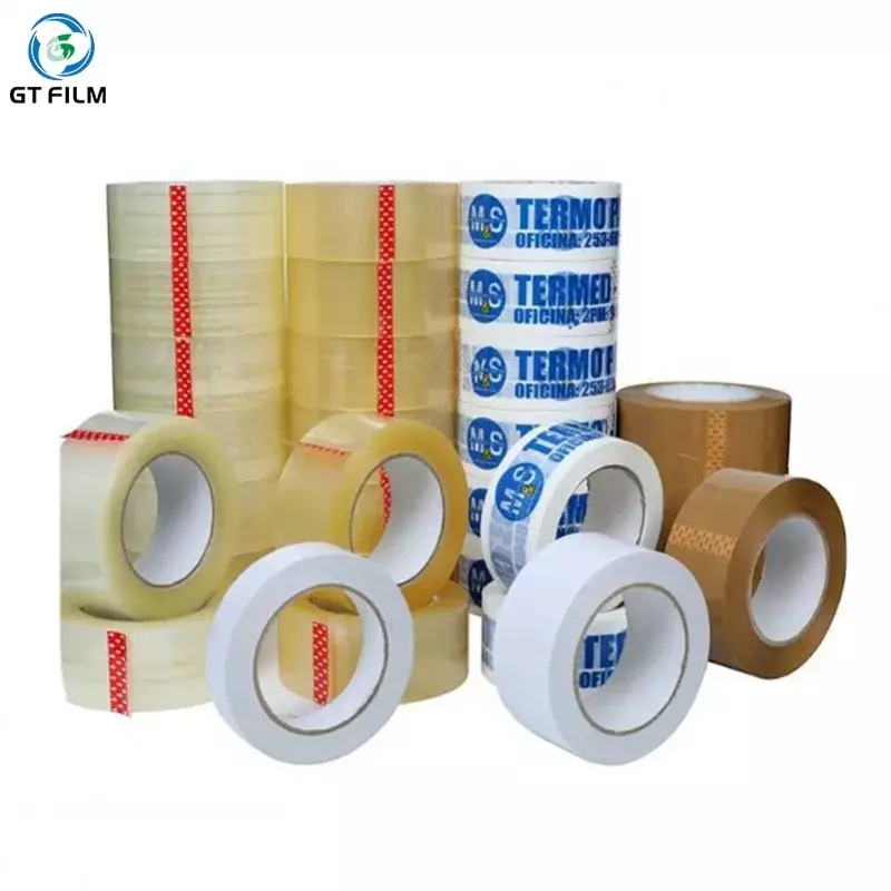 Cinta personalizada BOPP de varios colores, cinta de embalaje de cinta delicada de 49 micras, logotipo personalizado