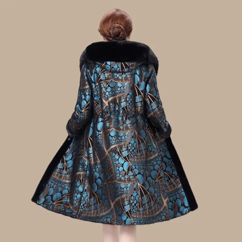 Abrigo de piel sintética de dos caras para mujer, Chaqueta larga por encima de la rodilla, abrigo grueso y cálido de terciopelo, otoño e invierno, 2022