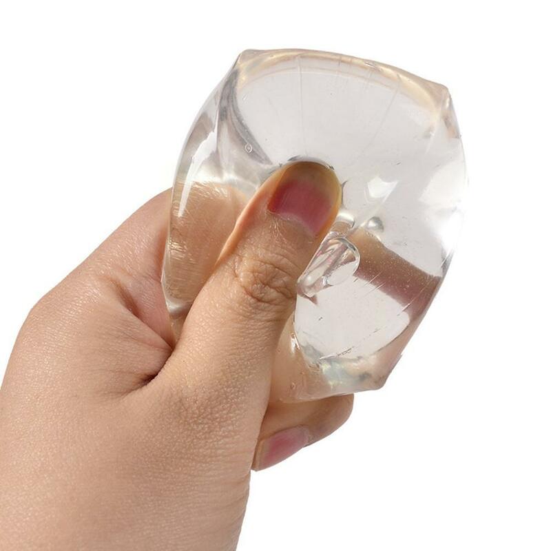 Bloque de hielo de cristal grande transparente descomprimida para niños, juguete de música para apretar, simulación de estado de ánimo relajante, F7I5