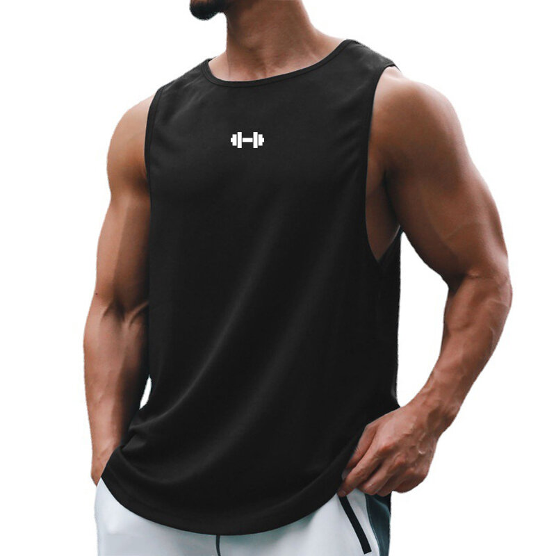Camiseta sin mangas de verano para hombre, ropa de entrenamiento de Fitness, secado rápido, ajustada, culturismo, chaleco de baloncesto a la moda