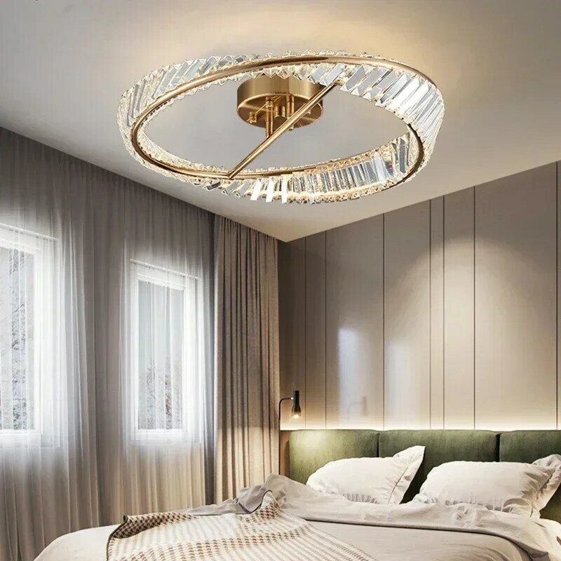 Luces de techo de cristal de lujo LED modernas para sala de estar, dormitorio, cocina, decoración, candelabros, lámparas de techo interiores para el hogar, Lustre
