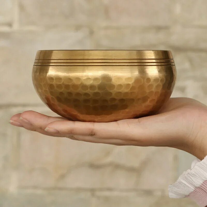 8-9.5cm Copper Buddha Sound Cymbal Yoga Picking Portable Bowl Copper Rough Surface Sound Cymbal Business Gifts