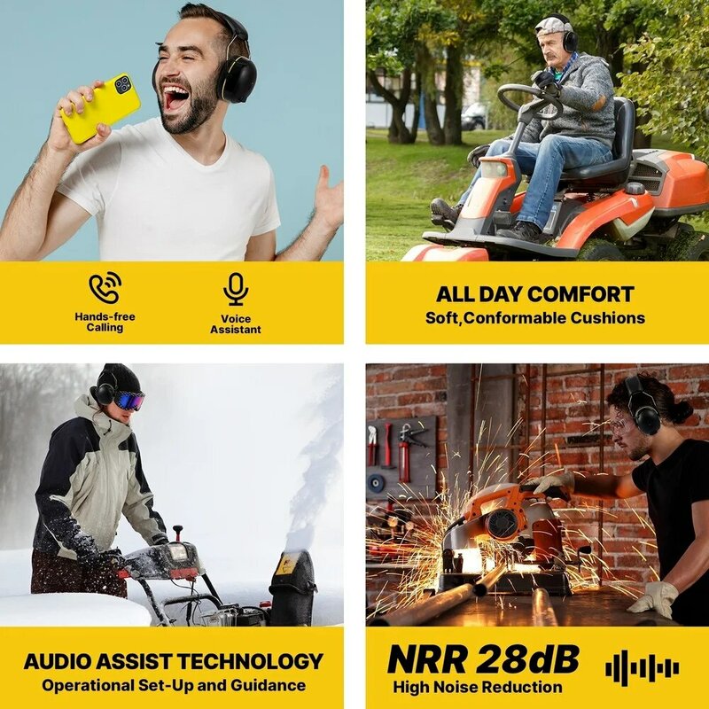 Protetor auditivo com Bluetooth, redução de ruído, orelha regalos segurança, cancelamento de ruído, auscultadores para fotografar, 28dB