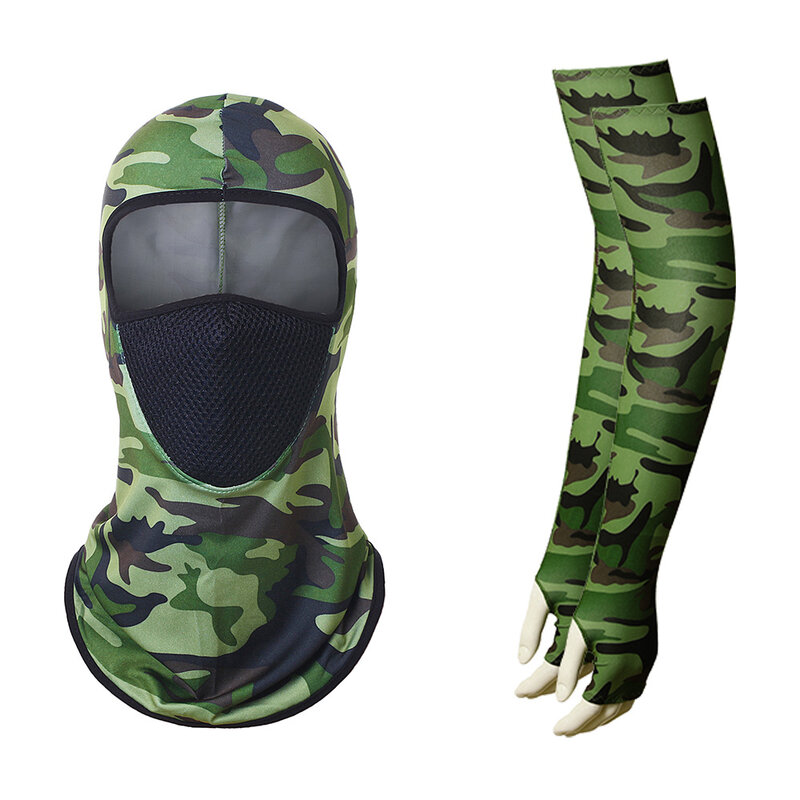 Cycling Motorcycle Mesh Breathable Face Mask Balaclava Outdoor Sports Sunscreen Thumb Sleeve Suit Neck Scraf Riding Headgear