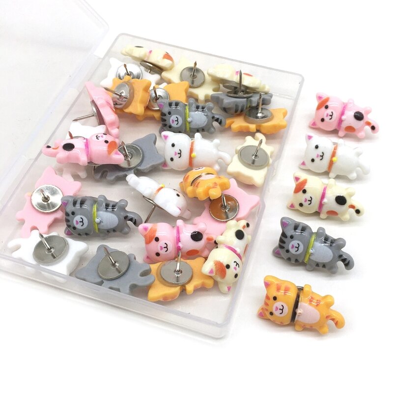 30 Pieces for Cat Print Push Pins Kitten Animal Thumb Tacks Decorative Push Dropship