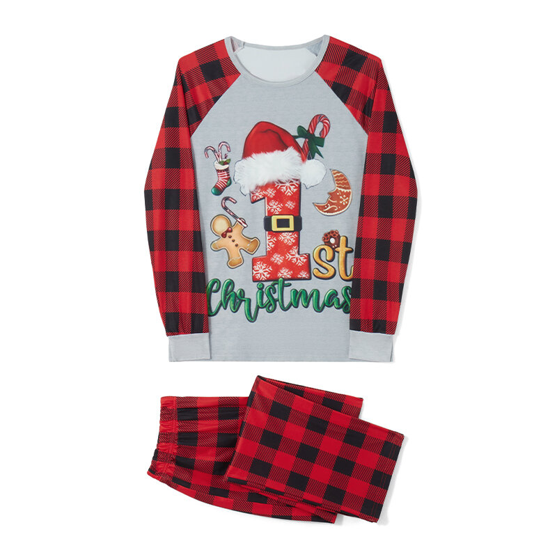 Семейный комплект домашней пижамы JCMoniDun, рождественские топы и брюки, пижама, ночная рубашка для женщин, мужчин, детей, малышей