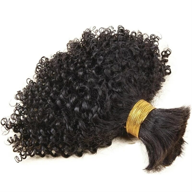 Кудрявые вьющиеся человеческие волосы оптом для плетения более монгольских неповрежденных человеческих волос, плетение крючком, наращивание волос без плетения для женщин от 10 до 30 дюймов