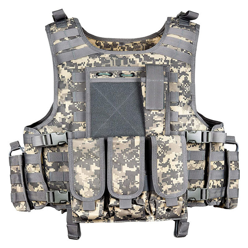 Tactical Buckle Hunting Vest, Militar a bordo, Airsoft, Paintball, CS, ao ar livre, protetora, leve