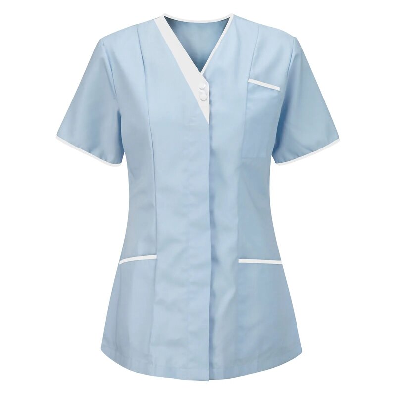 Seragam perawat dokter Salon kecantikan rumah sakit, seragam perawat lengan pendek kasual, seragam medis kerja