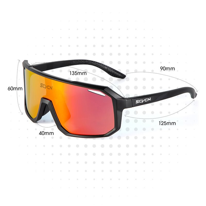 SCVCN New Riding Cycling Sunglasses Outdoor Sports Running Goggles Men's Mtb Bicycle Glasses Women Cycling Eyewear 1 Lens