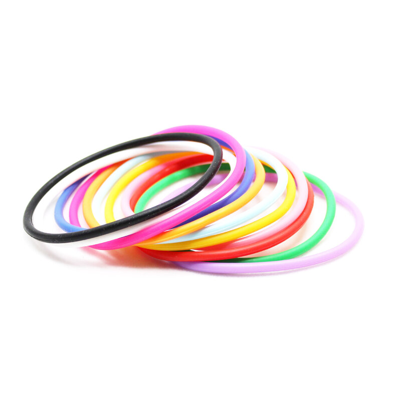 10Pcs/Candy Color Silicone Wristbands Women Solid Color Elastic Rubber Friendship Bracelets Party Gift Accessories Boys Girls