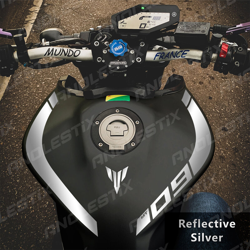 AnoleStix Reflective Vinyl Motorcycle Stickers New Tank Curve Decals Logo For Yamaha MT09 MT-09 FZ09 FZ-09 2018 2019 2020