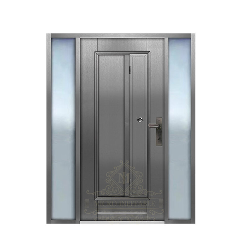 Низкая цена превосходное качество Роскошный королевский дизайн наружные металлические стальные безопасные входные двойные металлические экранные двери с короной