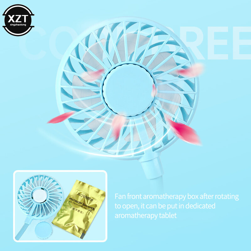 USB Clip Fan Mini Aromatherapy Fan Dormitory Bedside Desk Clip Fan Adjustable Angle Portable Fan