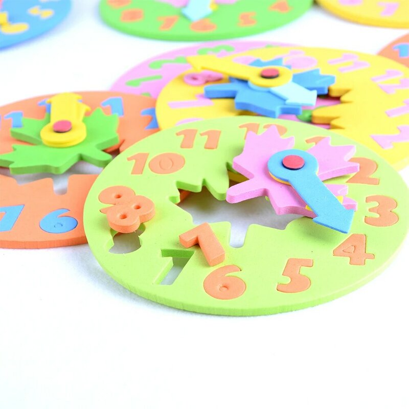 Mainan edukasi jam Eva anak DIY, permainan teka-teki Jigsaw menyenangkan