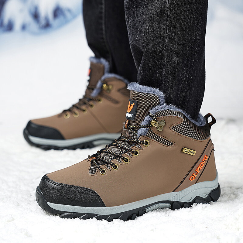 Strongshen Wanderschuhe Männer im Freien Winter warm Bergsteigen Sneaker Herren hochwertige Mode wasserdichte lässige Schneeschuhe