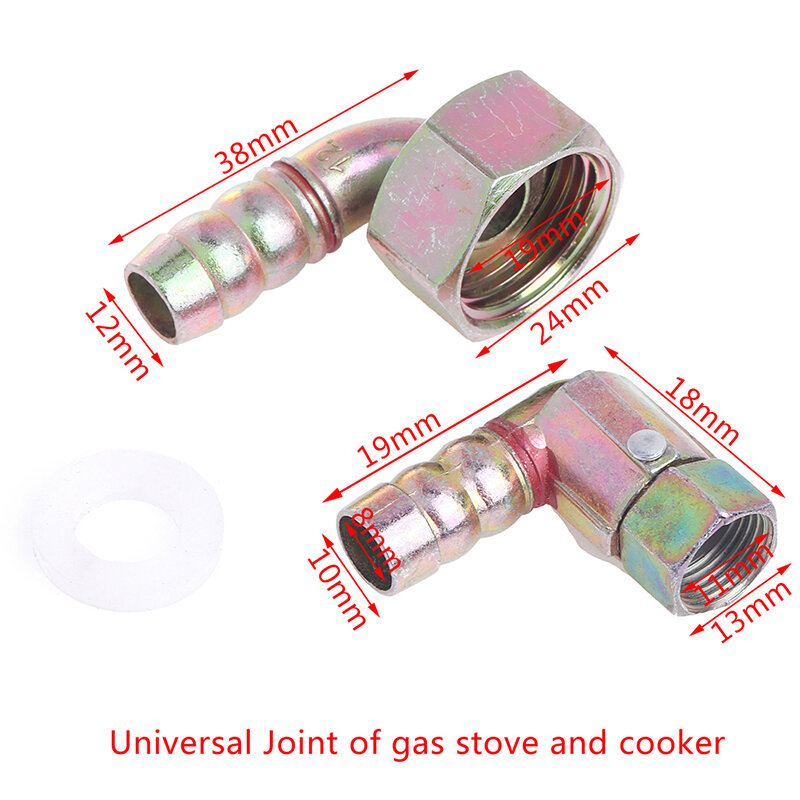 Conexión de manguera de Junta Universal para cocina de Gas, tornillo de codo de admisión de rosca interna de cuatro partes