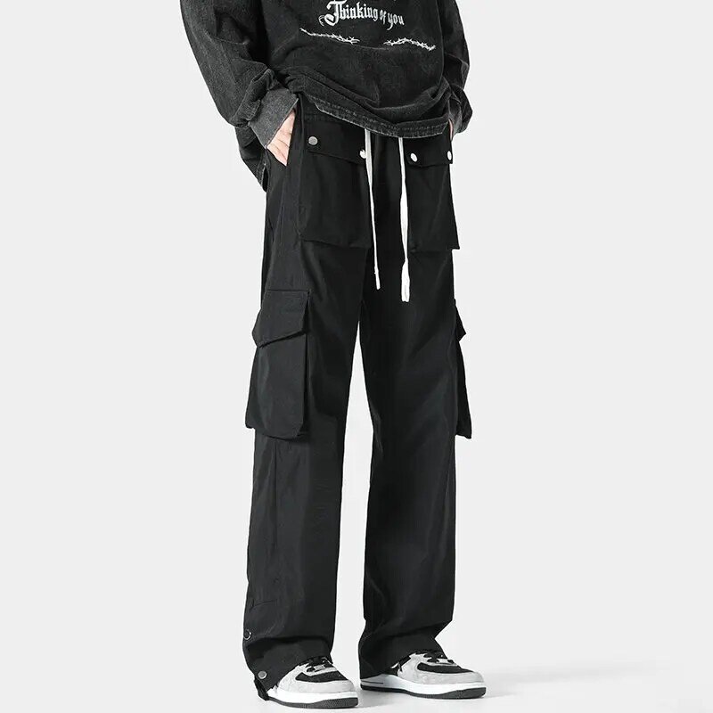 Celana kargo pria Fashion celana olahraga Jogger pria celana Harem Harajuku Hip Hop celana panjang pria wanita Streetwear baru