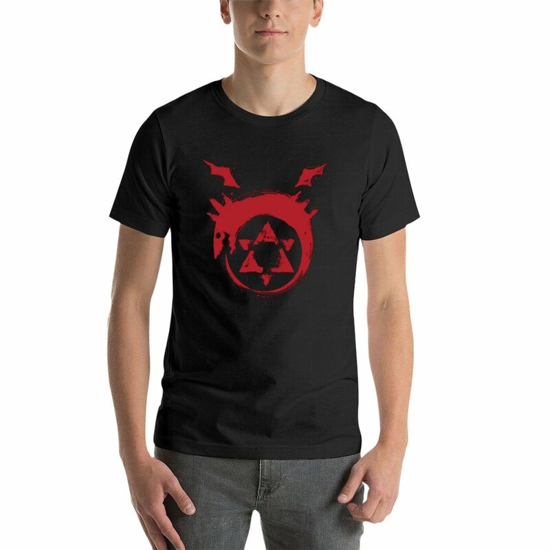 Kaus T-Shirt Fullmetal Alchemist T-shirt vintage anime pendek kaus oblong lucu untuk pria katun