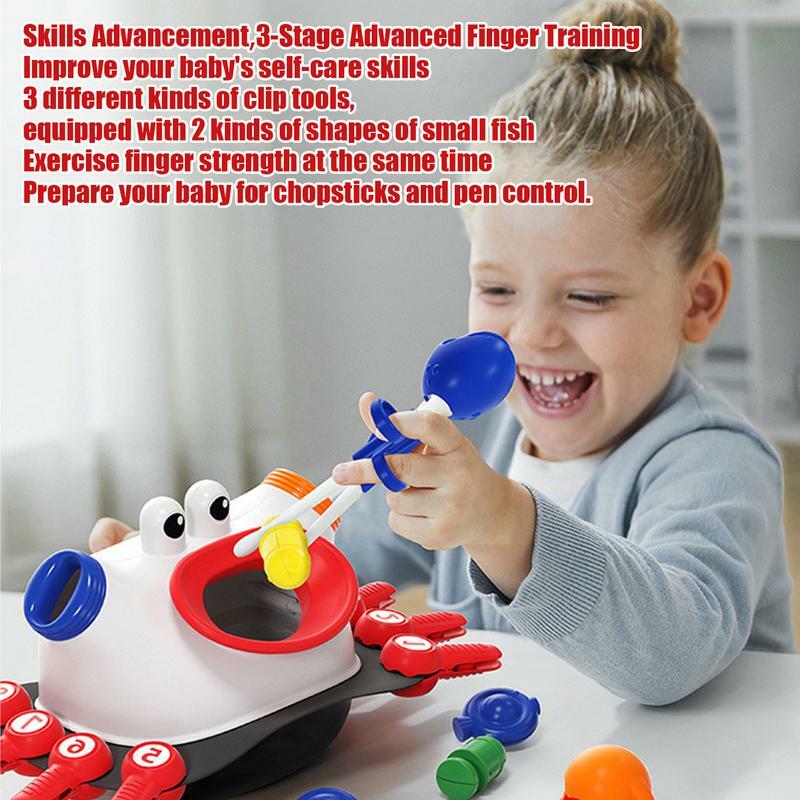 Number Matching Game Fine Motor Games Chopstick Trainer Cartoon Crab Shape Early Learning Educational  Developmental Match Toy