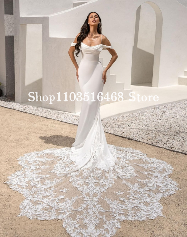 Elegant Wedding Dresses 2024 Simple One Shoulder Ivory Satin Mermaid Bridal Long Formal Occasion Customised Vestido De Novia