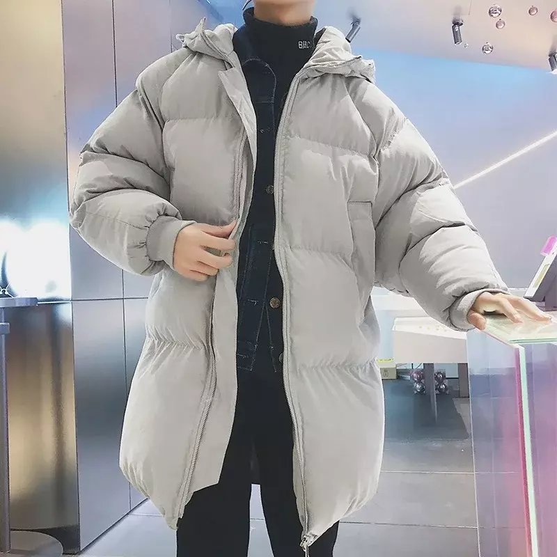 Мужская парка с капюшоном, черная длинная куртка в Корейском стиле, ветровка, теплая куртка большого размера 4XL, для зимы, 2023