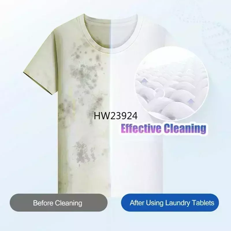 Comprimidos de detergente para a roupa, pó concentrado, sabonete, máquina de lavar roupa, lençóis de limpeza fortes, 30pcs