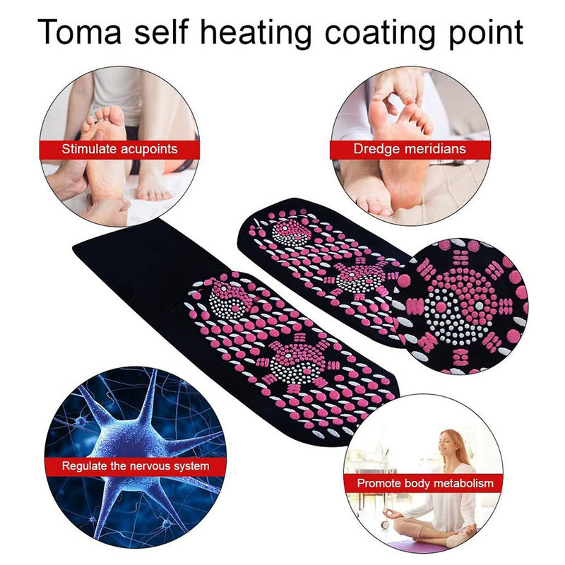 Samonagrzewające się skarpety do masażu stóp mężczyźni kobiety terapia magnetyczna do ulga w bólu pielęgnacji zdrowia skarpetki elastyczne zimowe ciepłe skarpety sportowe