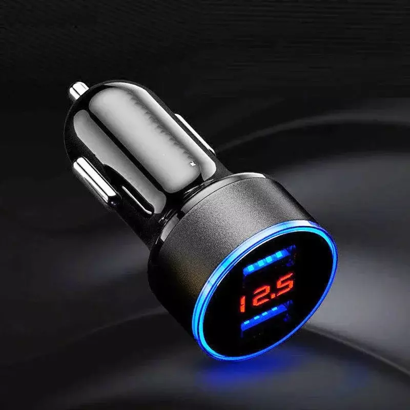 5V 3.1A Car Charger Dual USB QC Adapter Cigarette Lighter LED Voltmeter For All Types Of Mobile Cell Phones Quick Charge