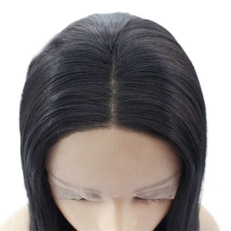 Peluca de cabello humano liso con cierre frontal para mujer, postizo de encaje frontal de 16 pulgadas, pelo Remy brasileño